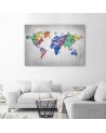 Colourful world map - Canvas prints for the office. Buy now| | FEEBY