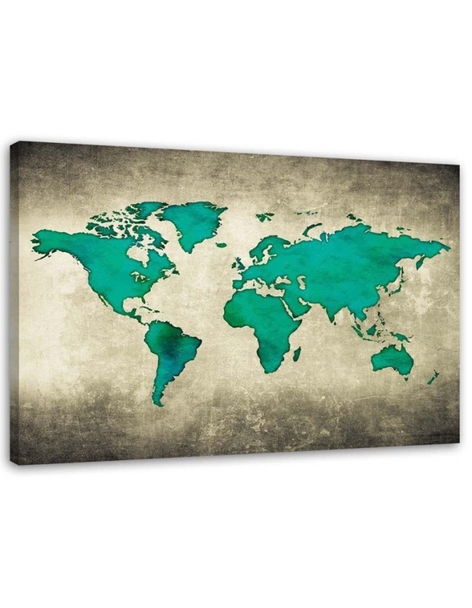 Green map of the world - Wall art Canvas prints for the office | FEEBY