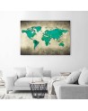 Green map of the world - Wall art Canvas prints for the office | FEEBY