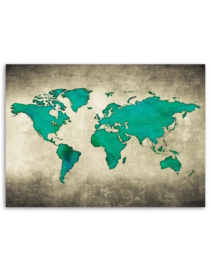 Green map of the world - Wall art Canvas prints for the office | FEEBY