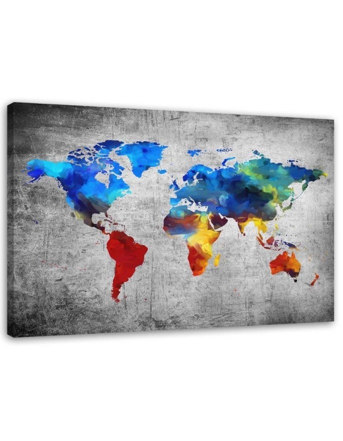 Painted map of the world on concrete - Canvas prints. Buy now| | FEEBY