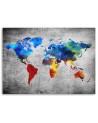 Painted map of the world on concrete - Canvas prints. Buy now| | FEEBY