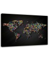 World map with coloured dots - Canvas prints | FEEBY