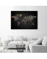 World map with coloured dots - Canvas prints | FEEBY