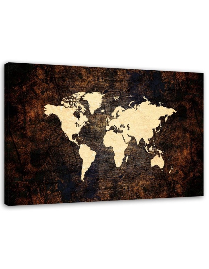 Canvas print Brown World Map