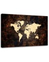 Office wall art Canvas paintings - Brown world map | FEEBY