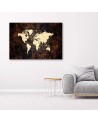 Office wall art Canvas paintings - Brown world map | FEEBY