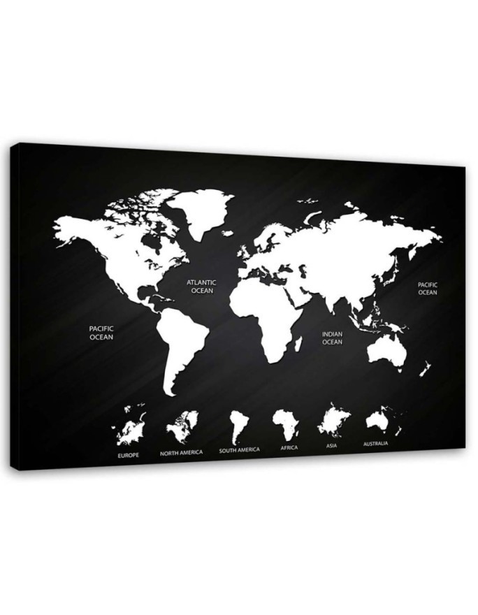Canvas office paintings - World map black and white | FEEBY