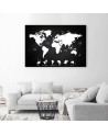 Canvas office paintings - World map black and white | FEEBY