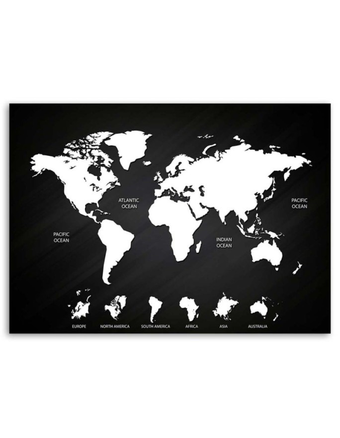 Canvas office paintings - World map black and white | FEEBY