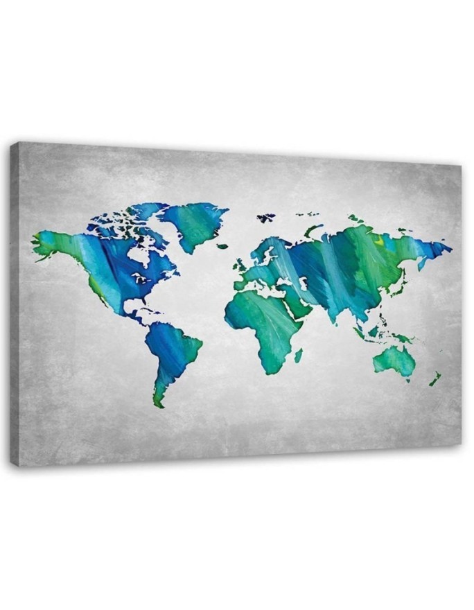 Canvas prints office - World map continents | FEEBY