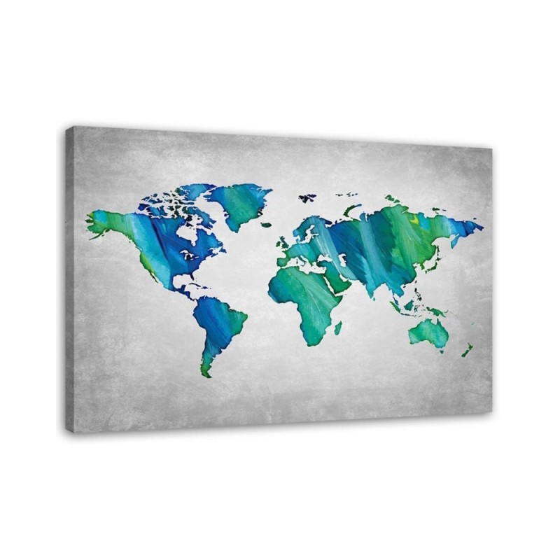 Canvas prints office - World map continents | FEEBY