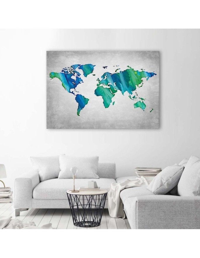 Canvas prints office - World map continents | FEEBY