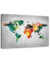Canvas office paintings - Coloured map of the world on concrete | FEEBY