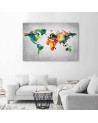 Canvas office paintings - Coloured map of the world on concrete | FEEBY