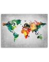 Canvas office paintings - Coloured map of the world on concrete | FEEBY