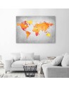 Canvas office paintings - Orange map of the world | FEEBY