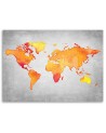 Canvas office paintings - Orange map of the world | FEEBY
