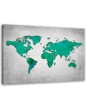 Canvas paintings Office - Green map of the world on concrete | FEEBY