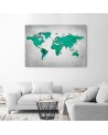 Canvas paintings Office - Green map of the world on concrete | FEEBY