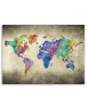 Canvas prints office - Colourful vintage world map | FEEBY