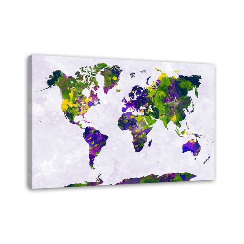 Canvas paintings office - Painted map of the world | FEEBY