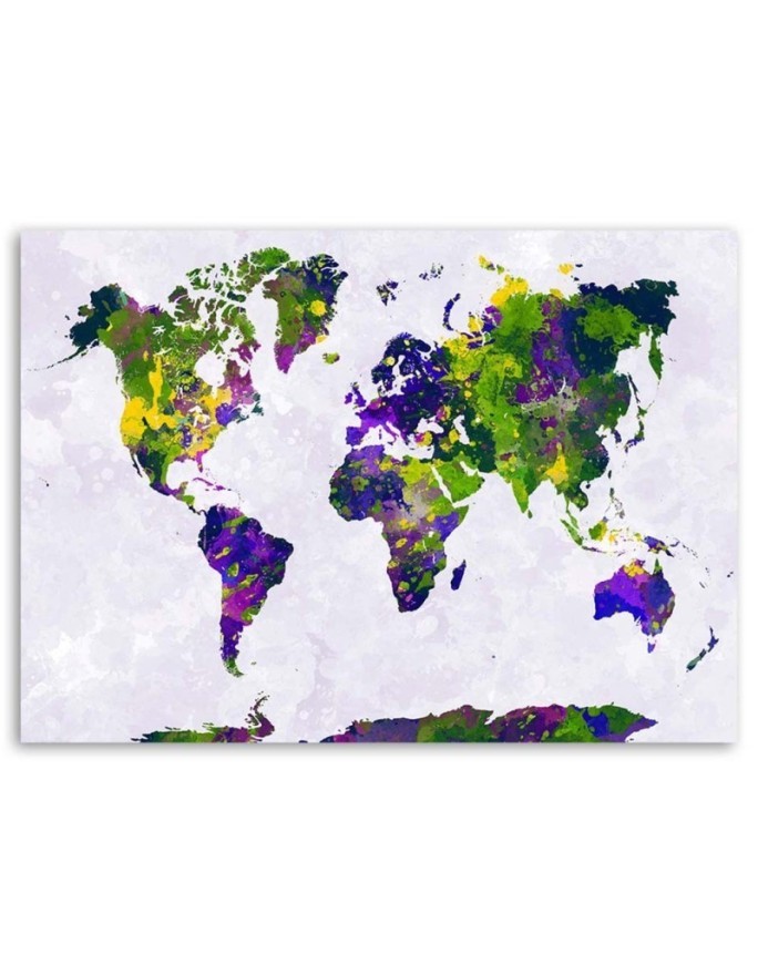 Canvas paintings office - Painted map of the world | FEEBY