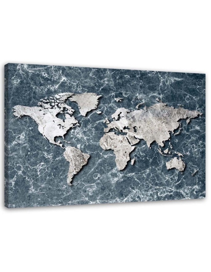 Canvas office paintings - World map on marble | FEEBY