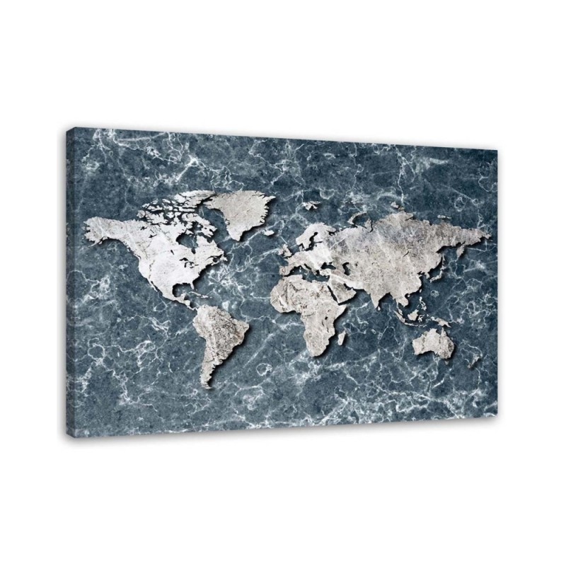 Canvas office paintings - World map on marble | FEEBY