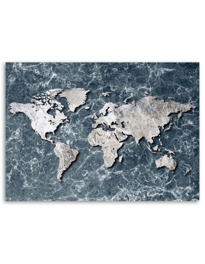 Canvas office paintings - World map on marble | FEEBY