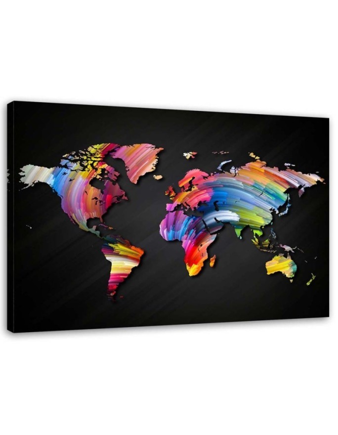 Canvas office paintings - Coloured map of the world | FEEBY