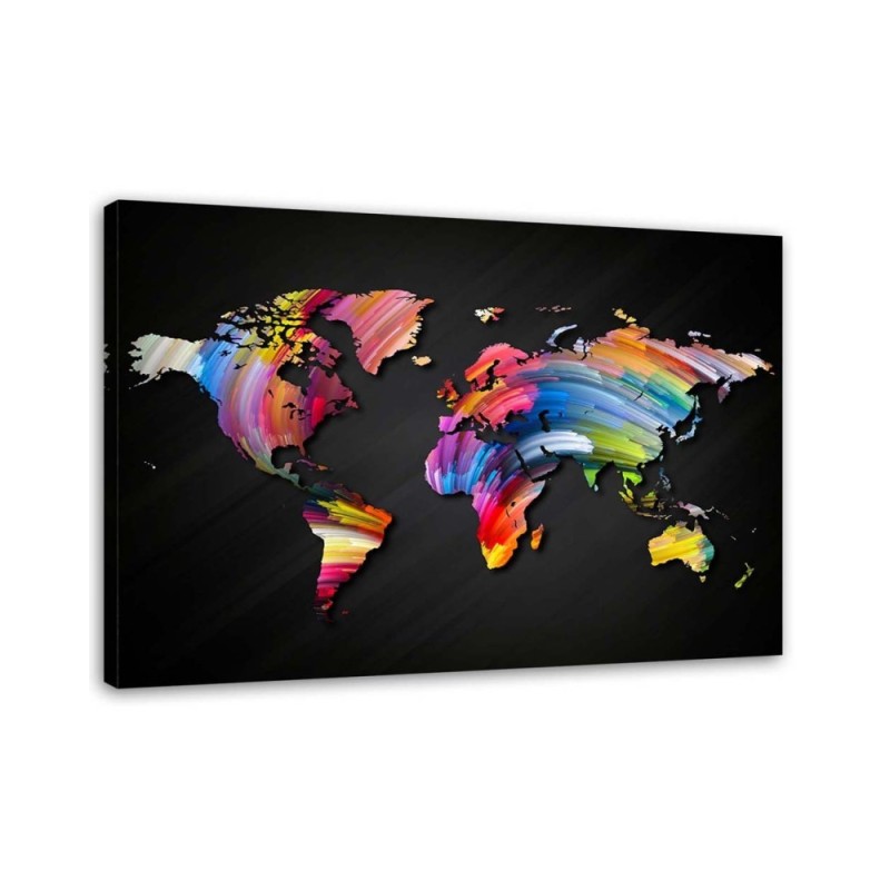 Canvas office paintings - Coloured map of the world | FEEBY