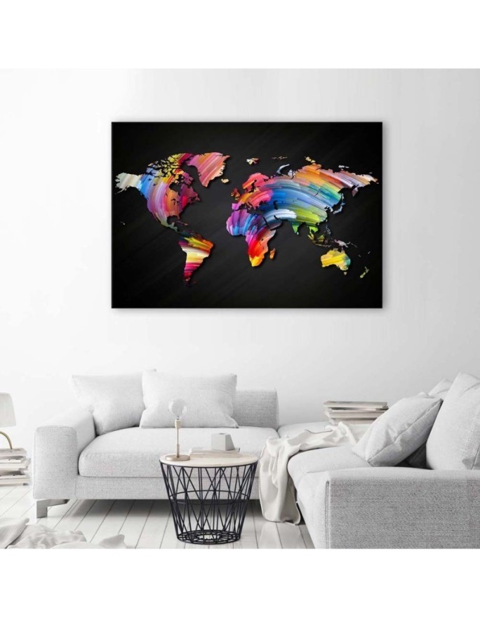 Canvas office paintings - Coloured map of the world | FEEBY