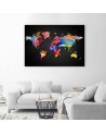Canvas office paintings - Coloured map of the world | FEEBY