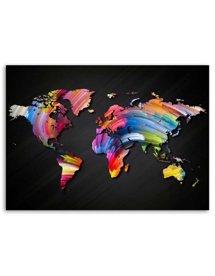 Canvas office paintings - Coloured map of the world | FEEBY
