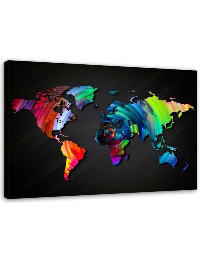 Canvas office paintings - Coloured map of the world | FEEBY