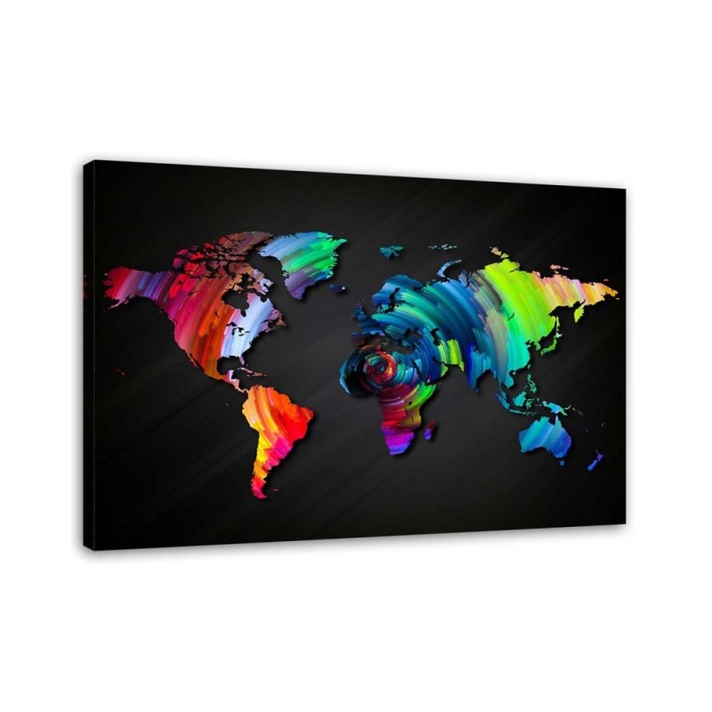 Canvas office paintings - Coloured map of the world | FEEBY