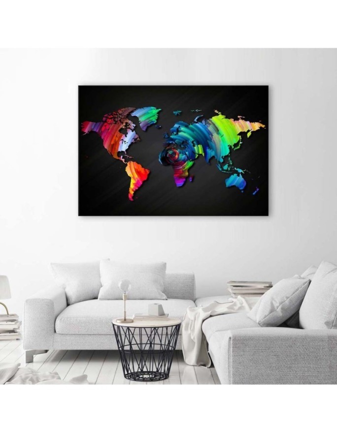 Canvas office paintings - Coloured map of the world | FEEBY