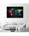 Canvas office paintings - Coloured map of the world | FEEBY