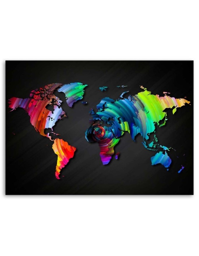 Canvas office paintings - Coloured map of the world | FEEBY