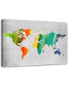 Canvas prints office - Coloured map of the world on concrete | FEEBY