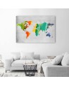 Canvas prints office - Coloured map of the world on concrete | FEEBY