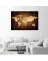 Canvas office paintings - Wooden map of the world | FEEBY