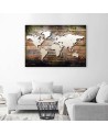 Canvas office paintings - World map on old planks | FEEBY