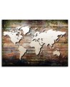 Canvas office paintings - World map on old planks | FEEBY