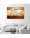 Canvas office paintings - World map on wooden plank | FEEBY