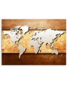 Canvas office paintings - World map on wooden plank | FEEBY