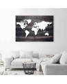 Office paintings on canvas - World map on grey wood | FEEBY