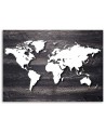 Office paintings on canvas - World map on grey wood | FEEBY