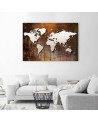 World map on wood - Canvas prints for the office | FEEBY